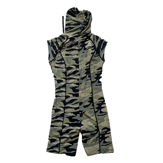 Camo zipper romper