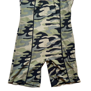Camo zipper romper front view