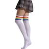 Rainbow stripe knee length socks