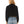 Black cropped fleece hoodie, back view.