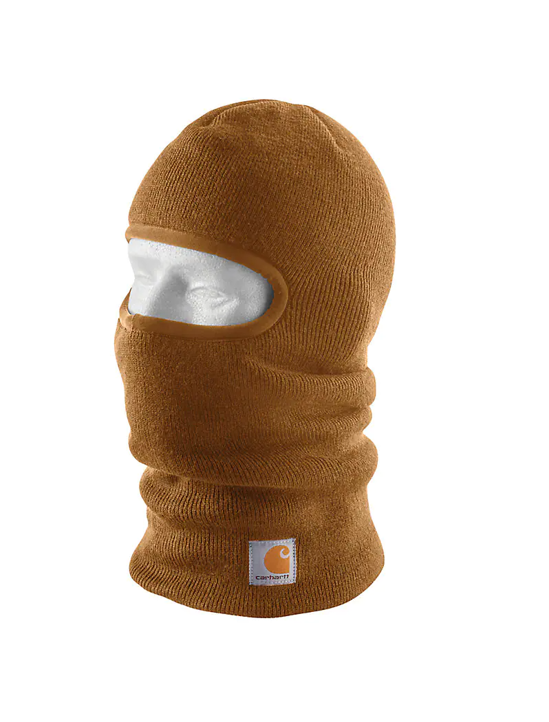 Brown carhartt knit insulated face mask