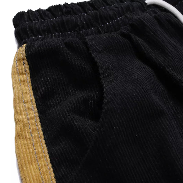 Drawstring Corduroy Patchwork Colorful Fashion Cargo Pants