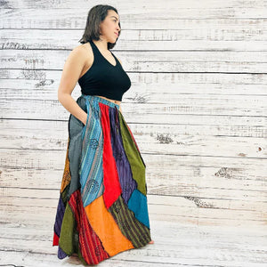 Patchwork Long Maxi Cotton Skirt