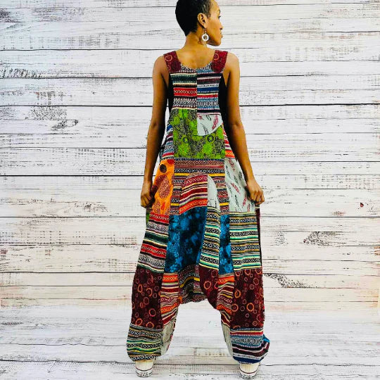 Hand Woven Patchwork Ghere Cotton Overalls