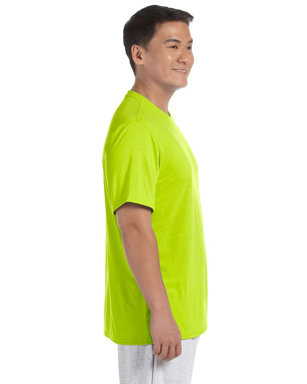 Safety green t-shirt side view