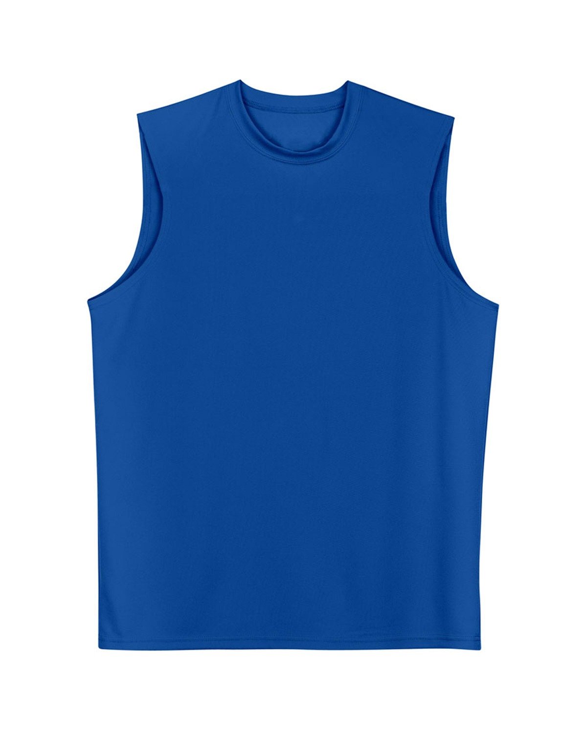 Blue muscle tee Front view.