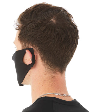 Black bella canvas jersey daily face cover back view